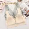 Lace strapless innerwear with large U-shaped beautiful back lingerie, women's one-piece fixed cup lingerie, ice silk latex beautiful back wholesale Application Scenario